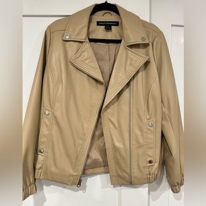 French Connection beige leather jacket